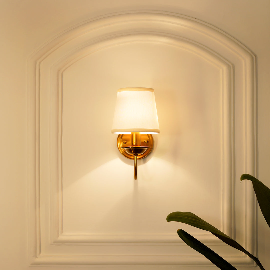 CADEN Single Light Antique Brass Finish Metal Wall Light