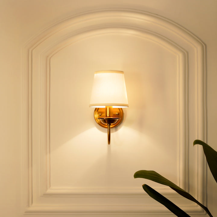 CADEN Single Light Antique Brass Finish Metal Wall Light