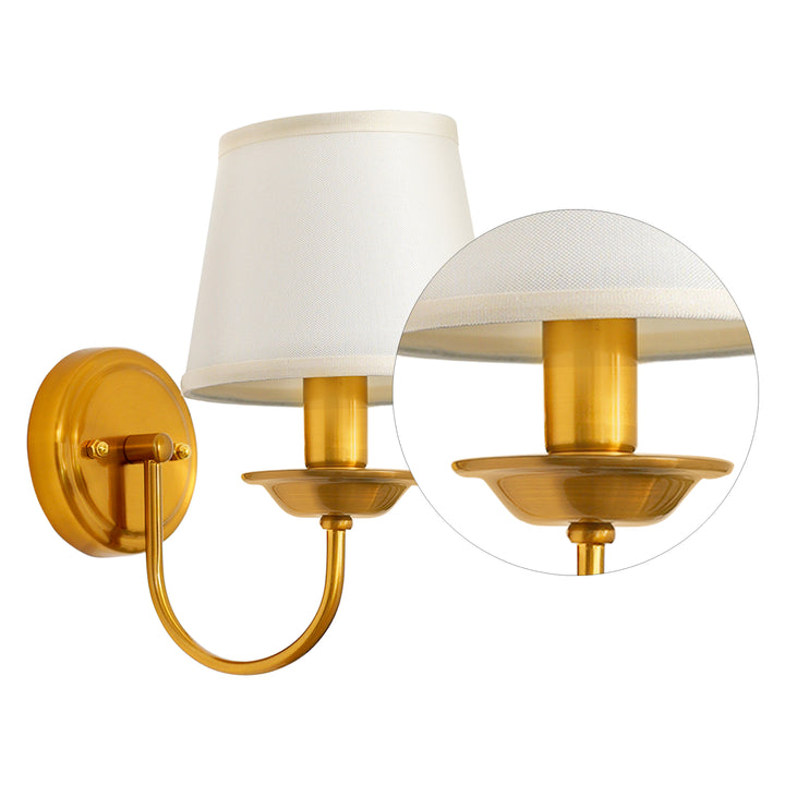 CADEN Single Light Antique Brass Finish Metal Wall Light