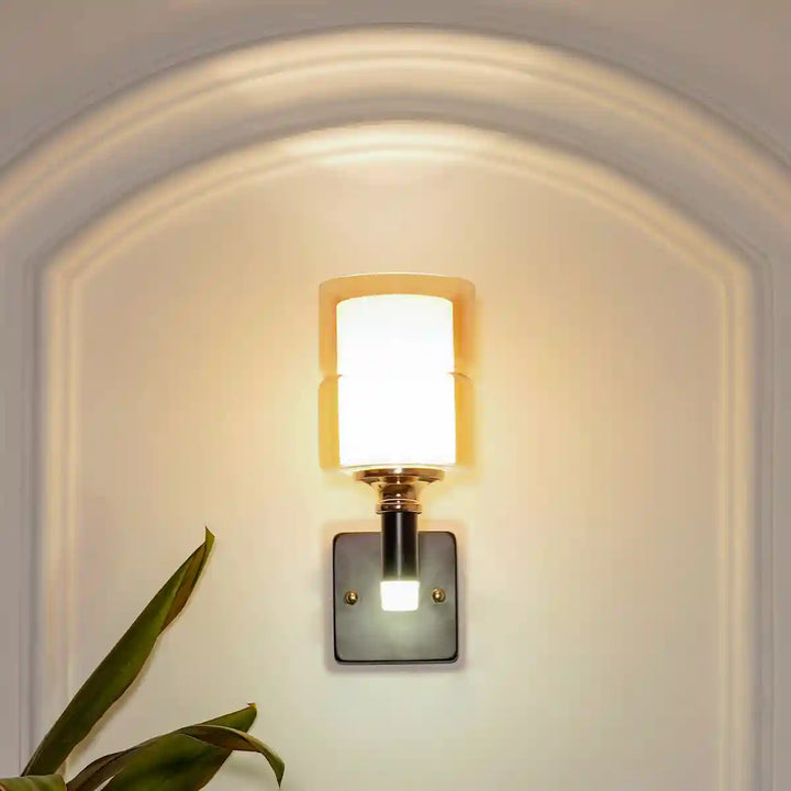 Retro Single Light Black and Brass Wall Light