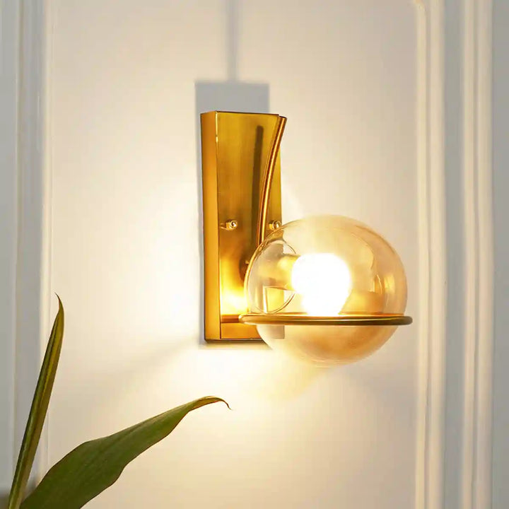 Togo Single Light Brass Wall Light