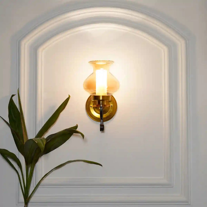 AVERY Single Light Black and Brass Wall Light