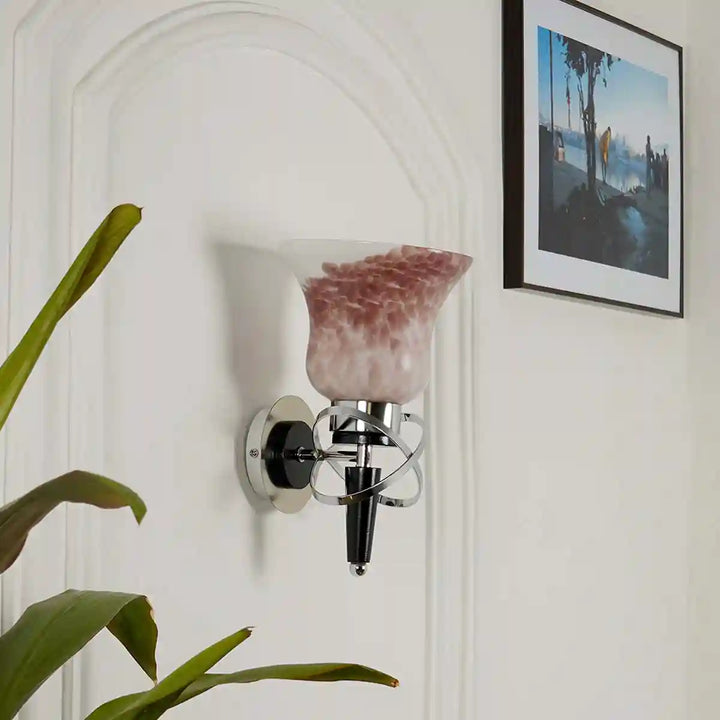 Minimal Single Light Black and Chrome Wall Light