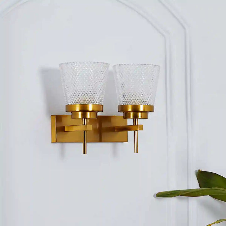 MEIRIT Double Arm Glass and Metal Wall Light