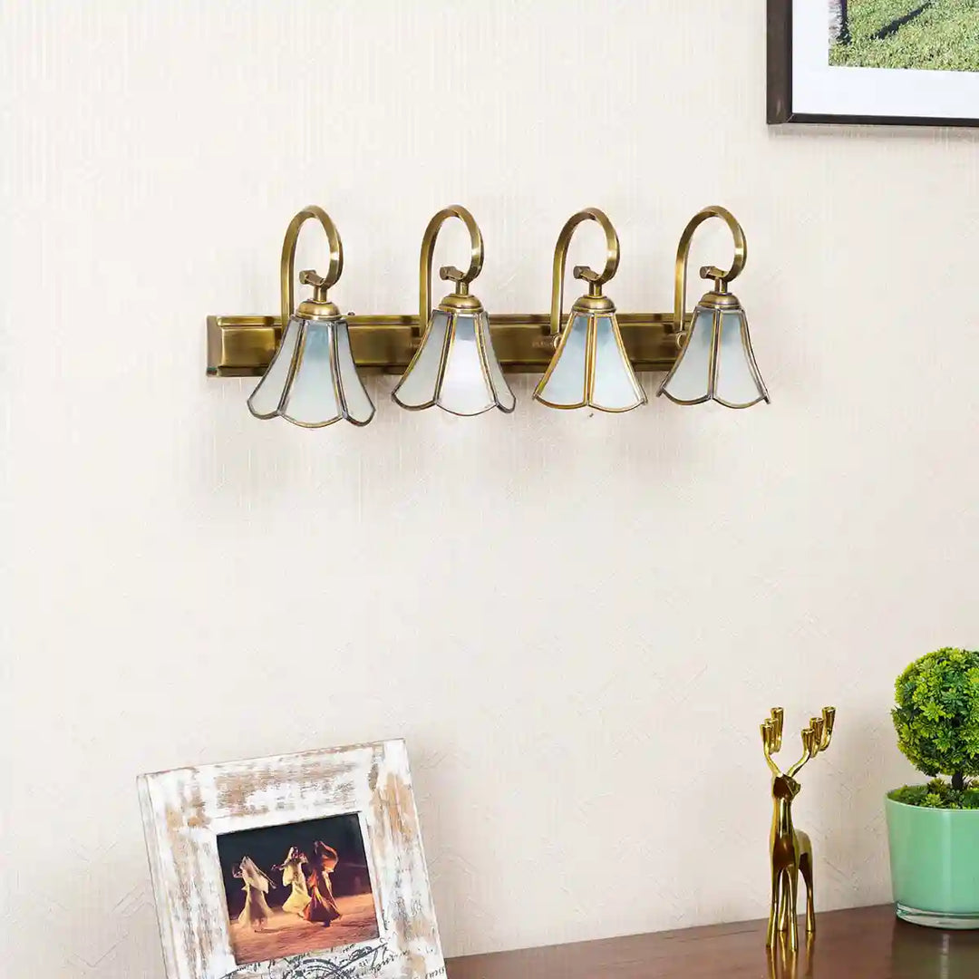 GALAXY Brass and Glass Four Arm Wall Picture Light