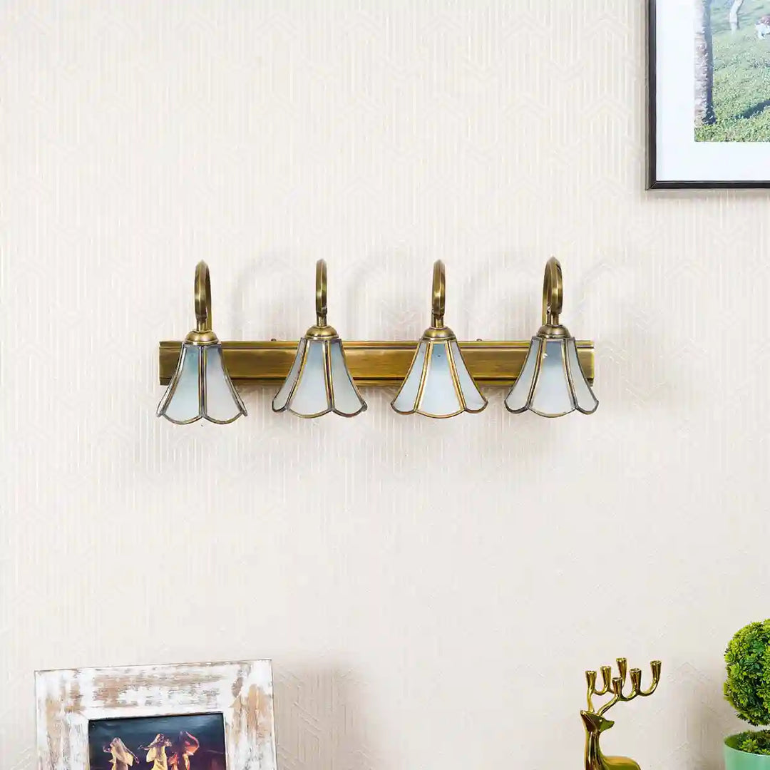 GALAXY Brass and Glass Four Arm Wall Picture Light