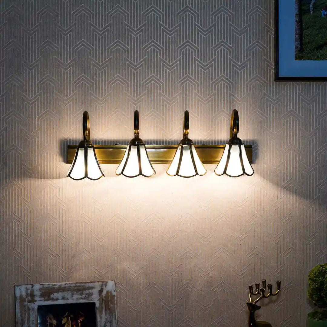 GALAXY Brass and Glass Four Arm Wall Picture Light
