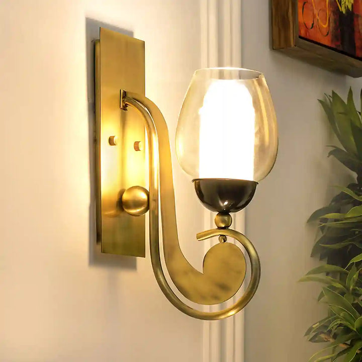 Richmond Brass and Glass Wall Light