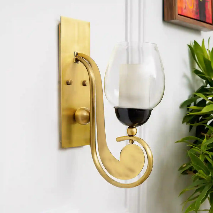 Richmond Brass and Glass Wall Light