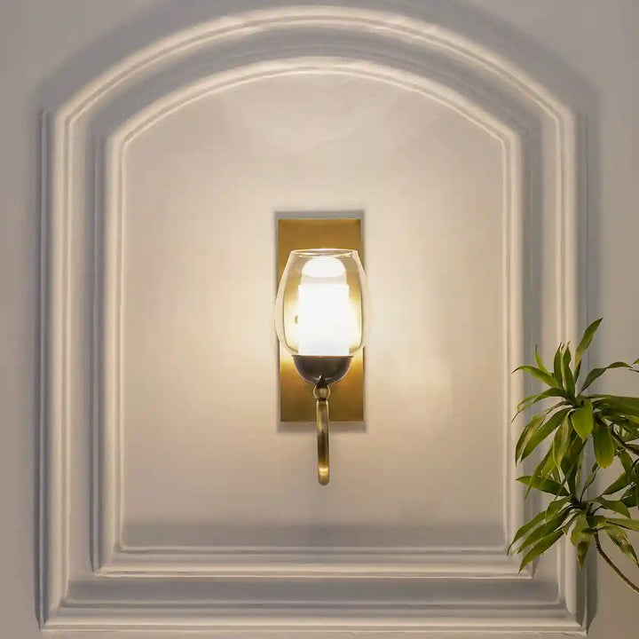 Richmond Brass and Glass Wall Light
