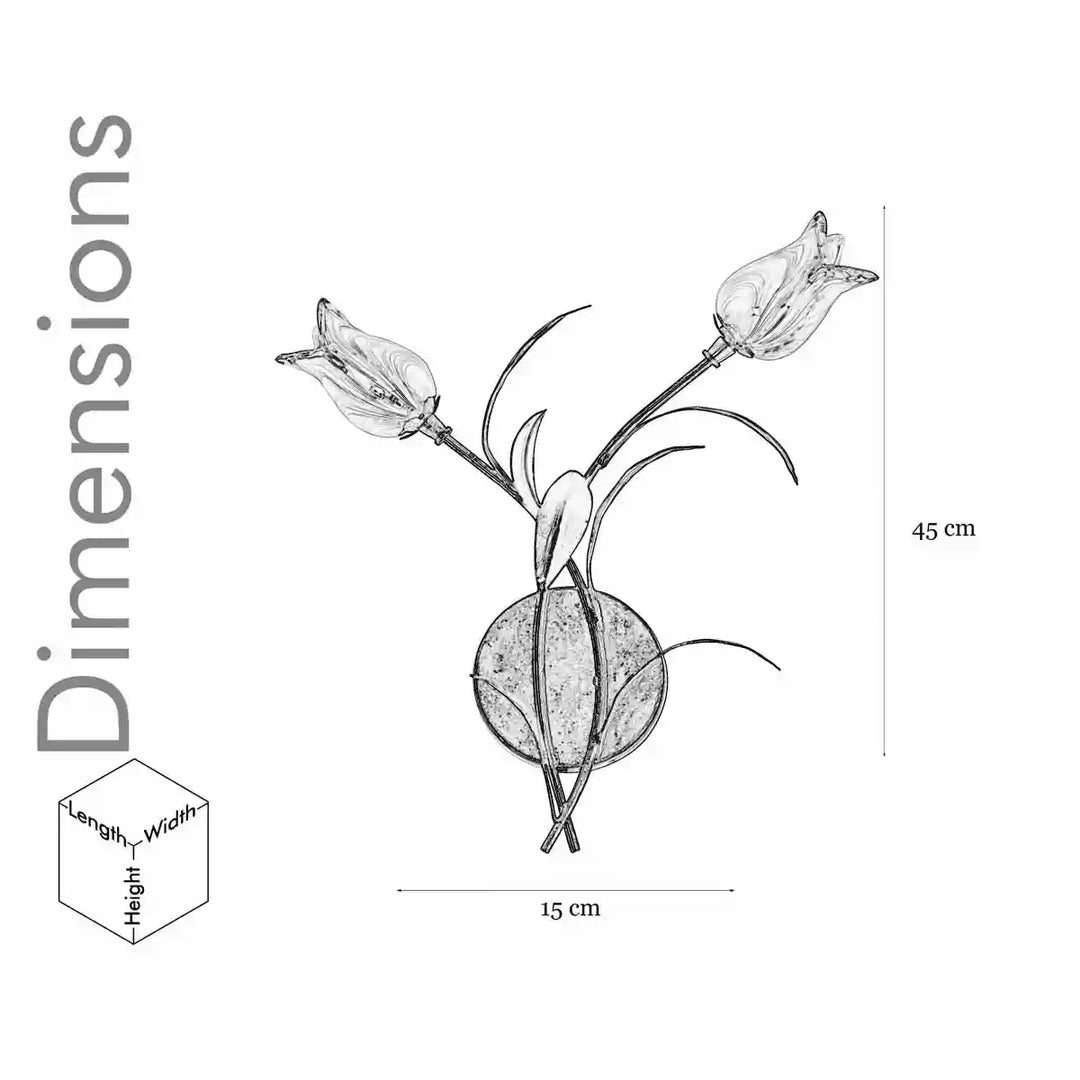 POSTA Tulips Glass and Metal Wall Light