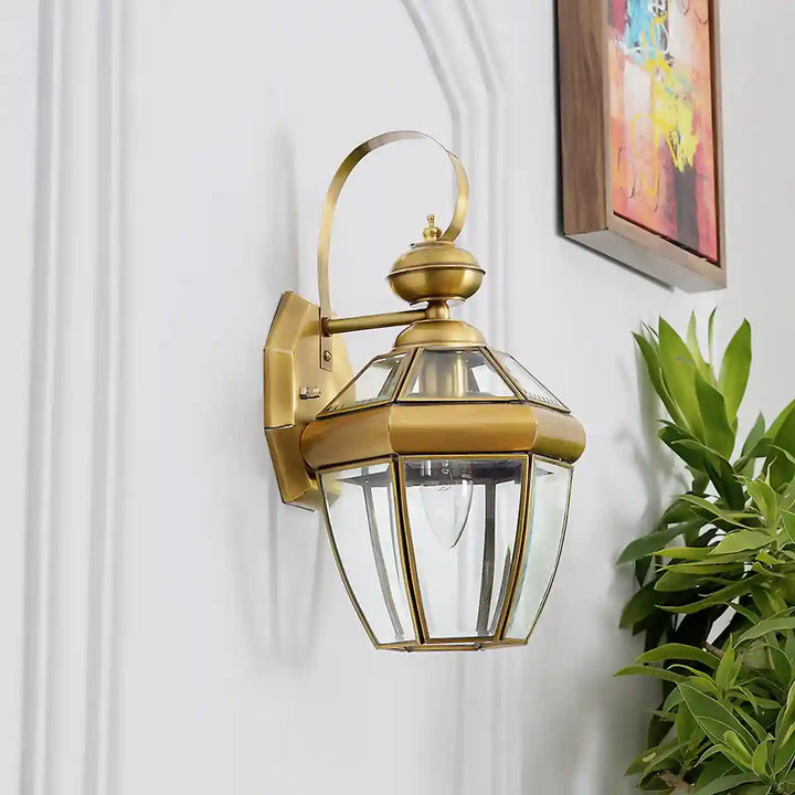 Leopold Classic Brass and Glass Wall Light