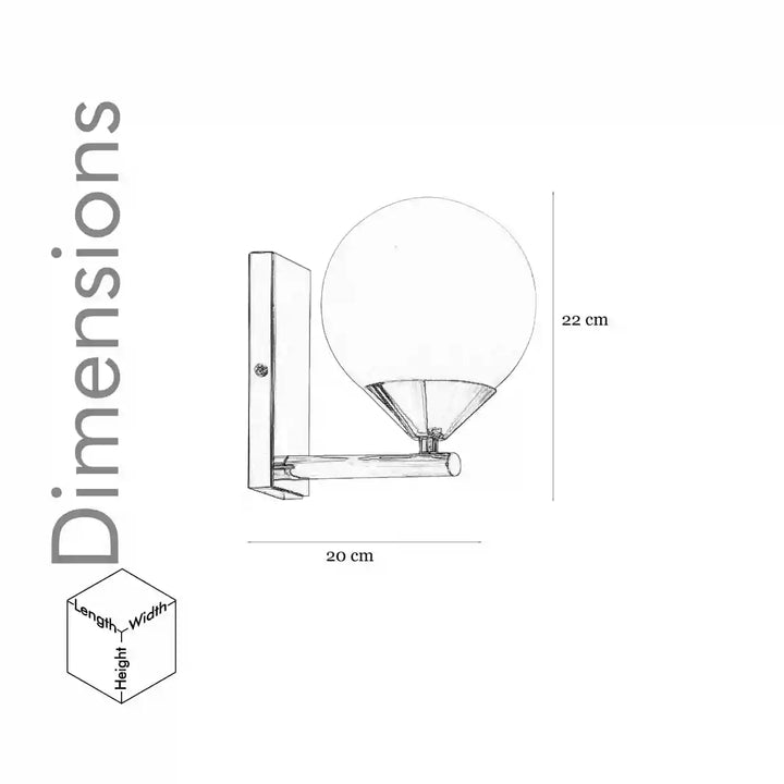 Orbit Single Arm Opal Glass Wall Light