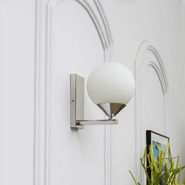 Orbit Single Arm Opal Glass Wall Light
