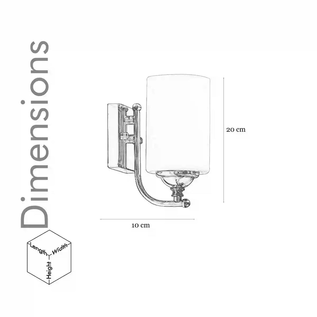 Talland Single Light Glass and Metal Wall Light