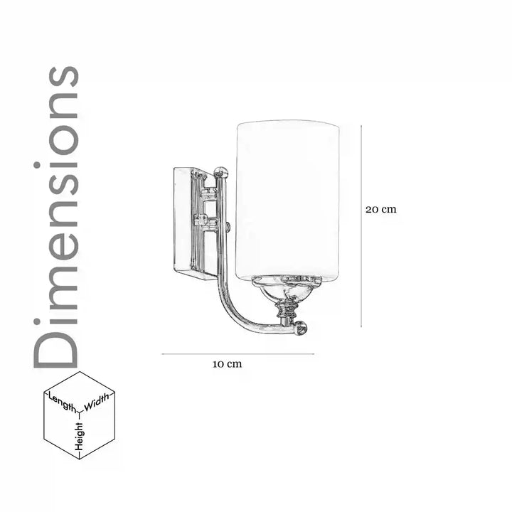 Talland Single Light Glass and Metal Wall Light