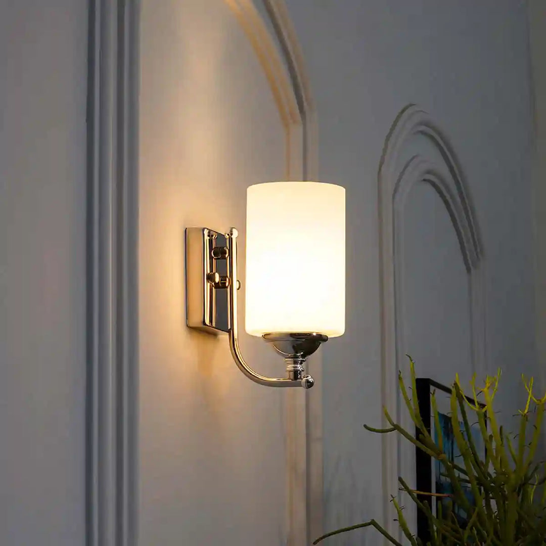 Talland Single Light Glass and Metal Wall Light