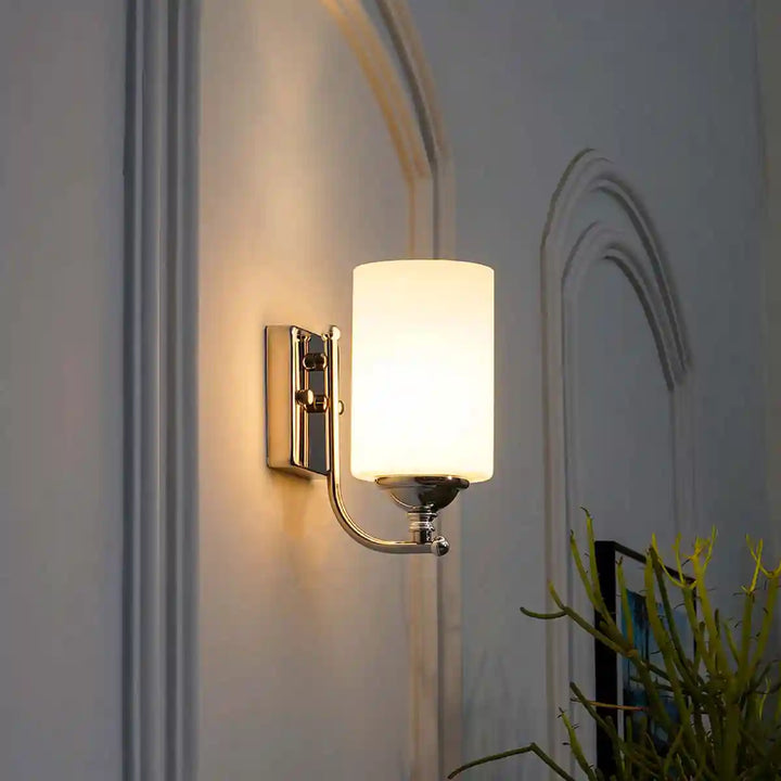 Talland Single Light Glass and Metal Wall Light