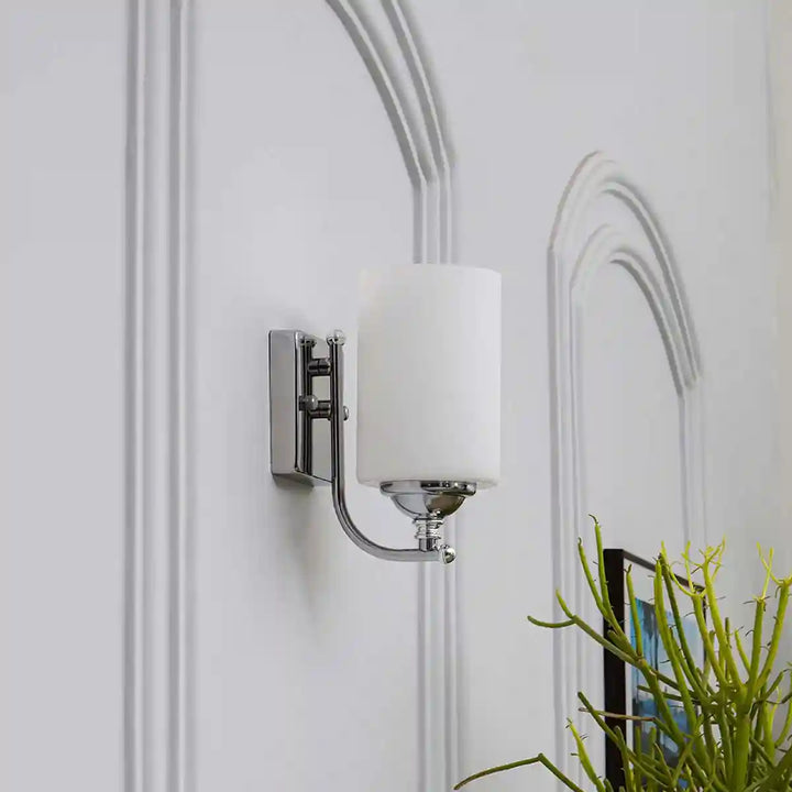 Talland Single Light Glass and Metal Wall Light