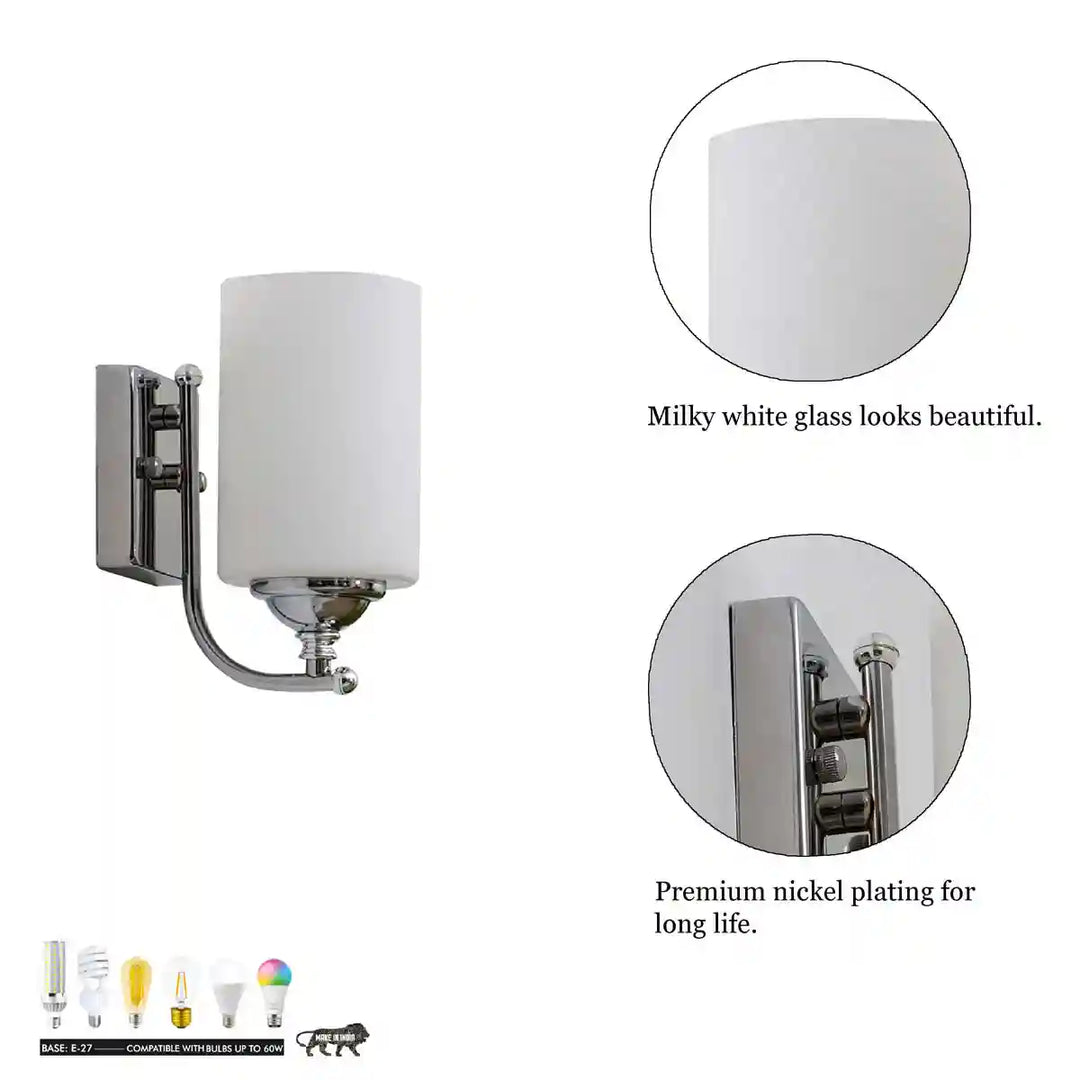 Talland Single Light Glass and Metal Wall Light