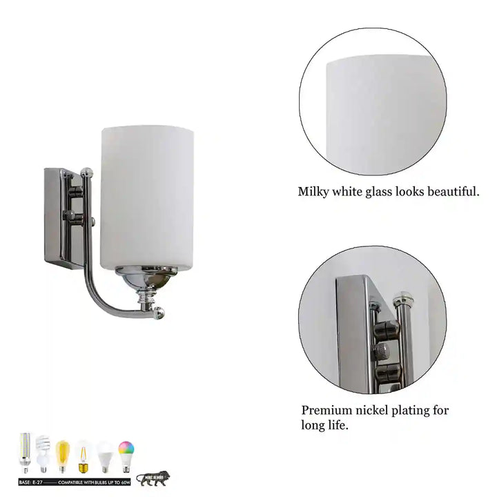 Talland Single Light Glass and Metal Wall Light