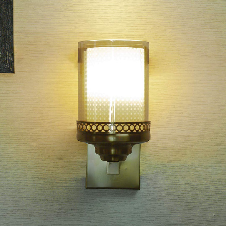 Luz Single Arm Glass and Metal Wall Light