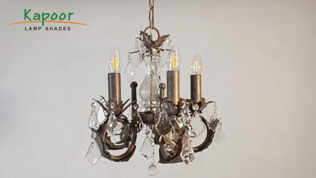 Medusa 5 Light Metal & Crystal Chandelier