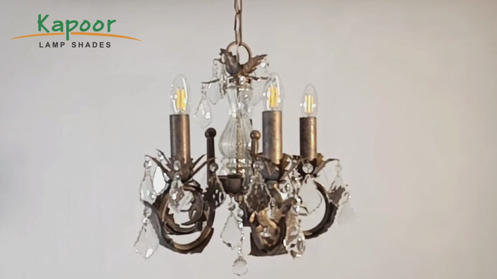 Medusa 5 Light Metal & Crystal Chandelier