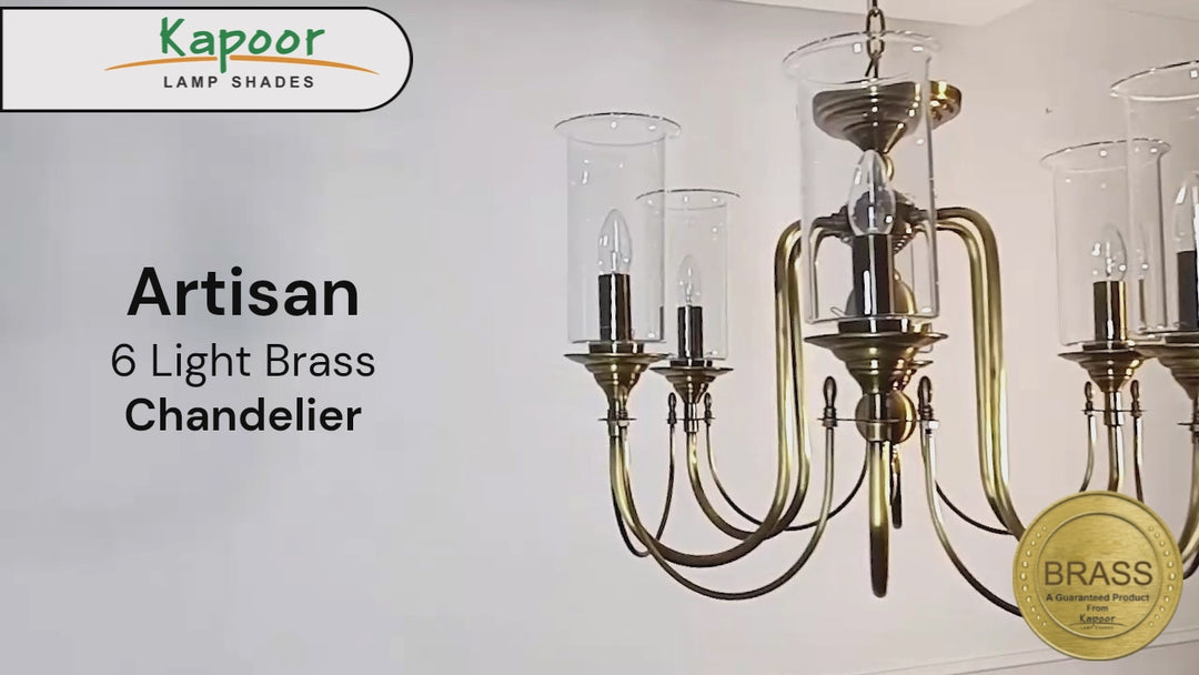 Artisan 6 Light Brass Chandelier