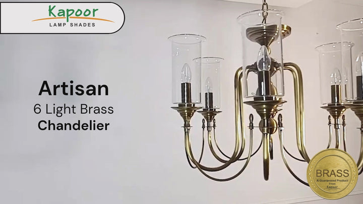 Artisan 6 Light Brass Chandelier