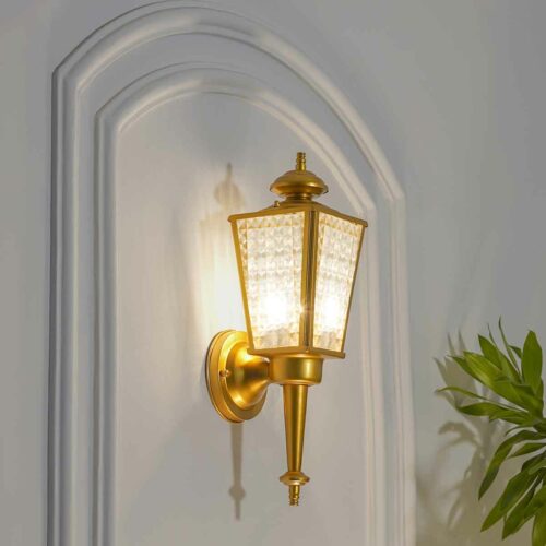 Aine 2 Indoor and Outdoor Shining Brass Finish Wall Light