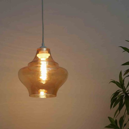 Abalone Amber Luster Glass Hanging Light I Kapoor Lamp Shade