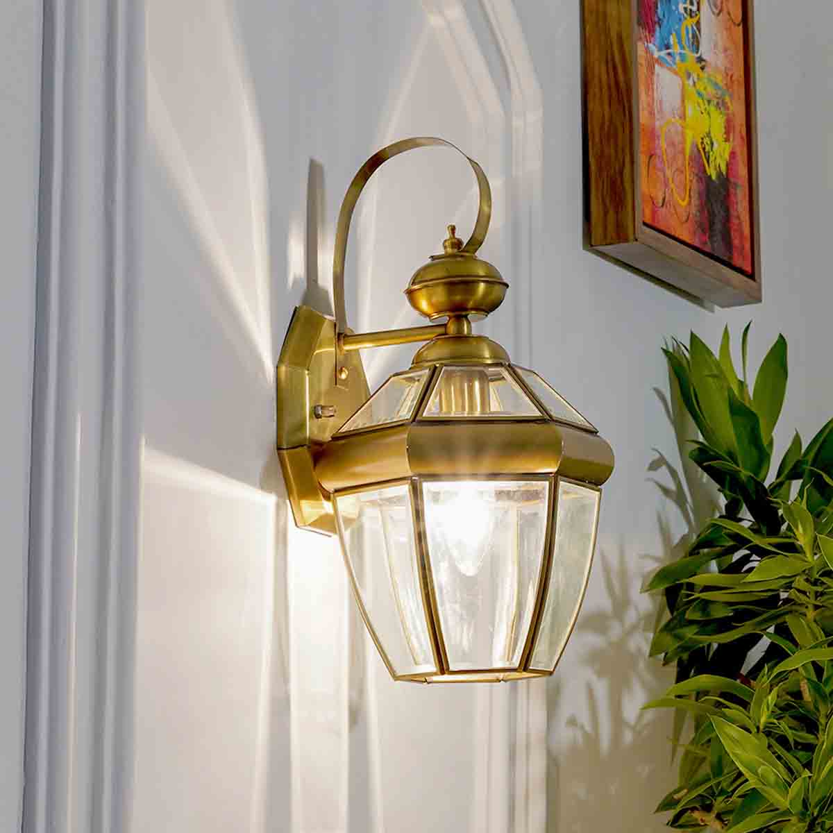 Leopold Classic Brass And Glass Wall Light